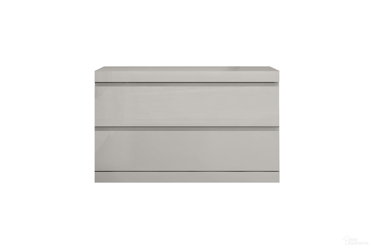 The appearance of Anna Large Nightstand In Light Grey designed by Whiteline Modern Living in the modern / contemporary interior design. This light grey piece of furniture was selected by 1StopBedrooms from Anna Collection to add a touch of cosiness and style into your home. Sku: NS1207L-LGRY.