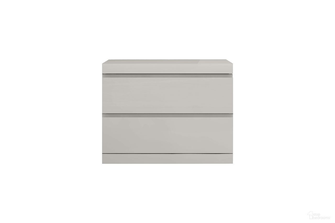 The appearance of Anna Small Nightstand In Light Grey designed by Whiteline Modern Living in the modern / contemporary interior design. This light grey piece of furniture was selected by 1StopBedrooms from Anna Collection to add a touch of cosiness and style into your home. Sku: NS1207S-LGRY.