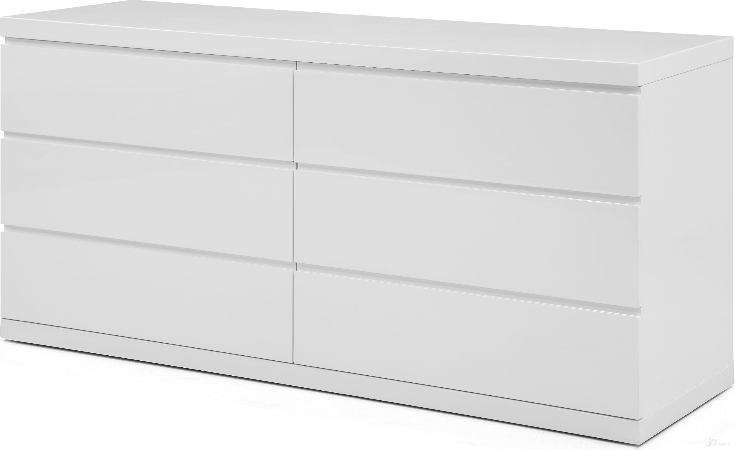The appearance of Anna White Double Dresser designed by Whiteline Modern Living in the modern / contemporary interior design. This white high gloss piece of furniture was selected by 1StopBedrooms from Anna Collection to add a touch of cosiness and style into your home. Sku: DR1207D-WHT.