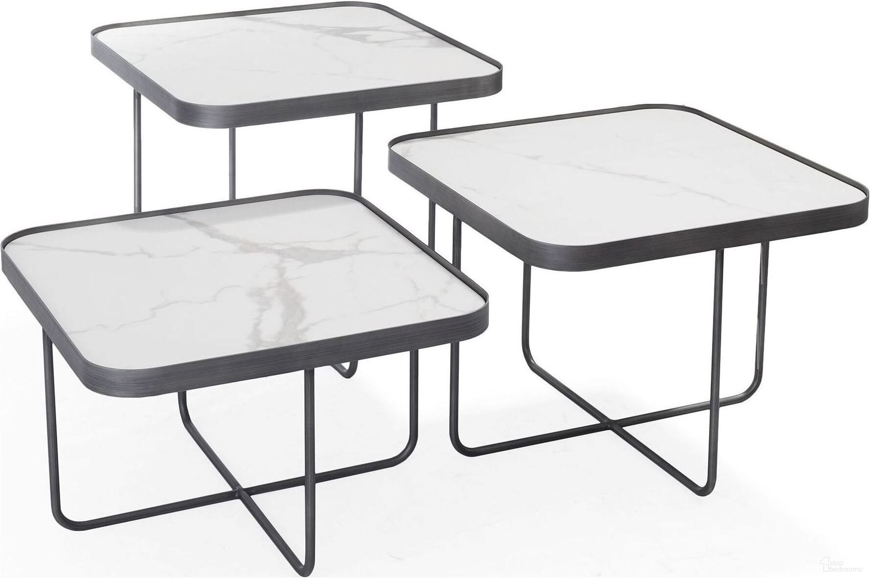 The appearance of Anna White Occasional Table Set designed by Bellini Modern Living in the transitional interior design. This white piece of furniture  was selected by 1StopBedrooms from Anna Collection to add a touch of cosiness and style into your home. Sku: Anna CT;Anna ET S. Material: Metal.