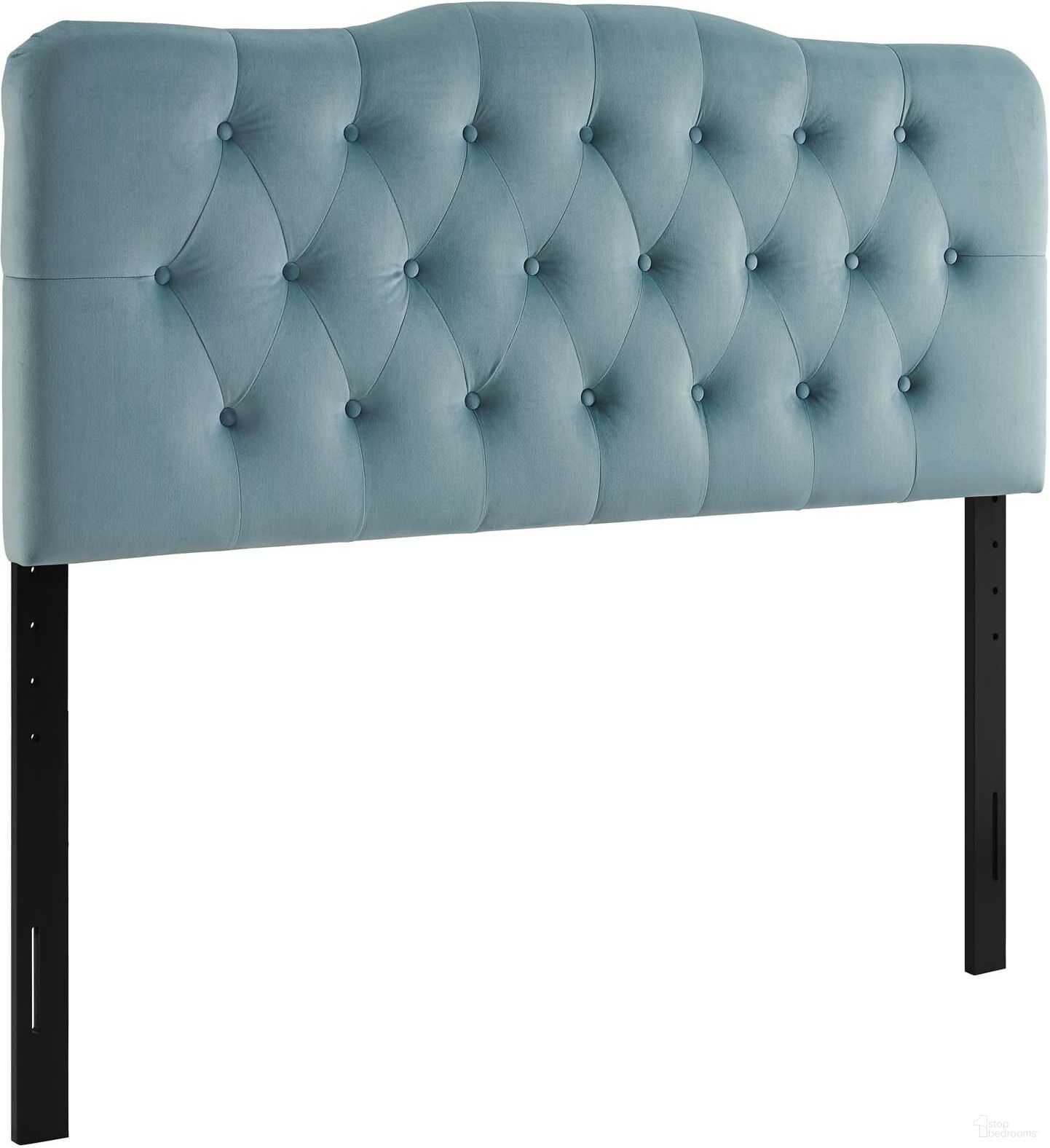 Annabel Light Blue Queen Diamond Tufted Performance Velvet Headboard