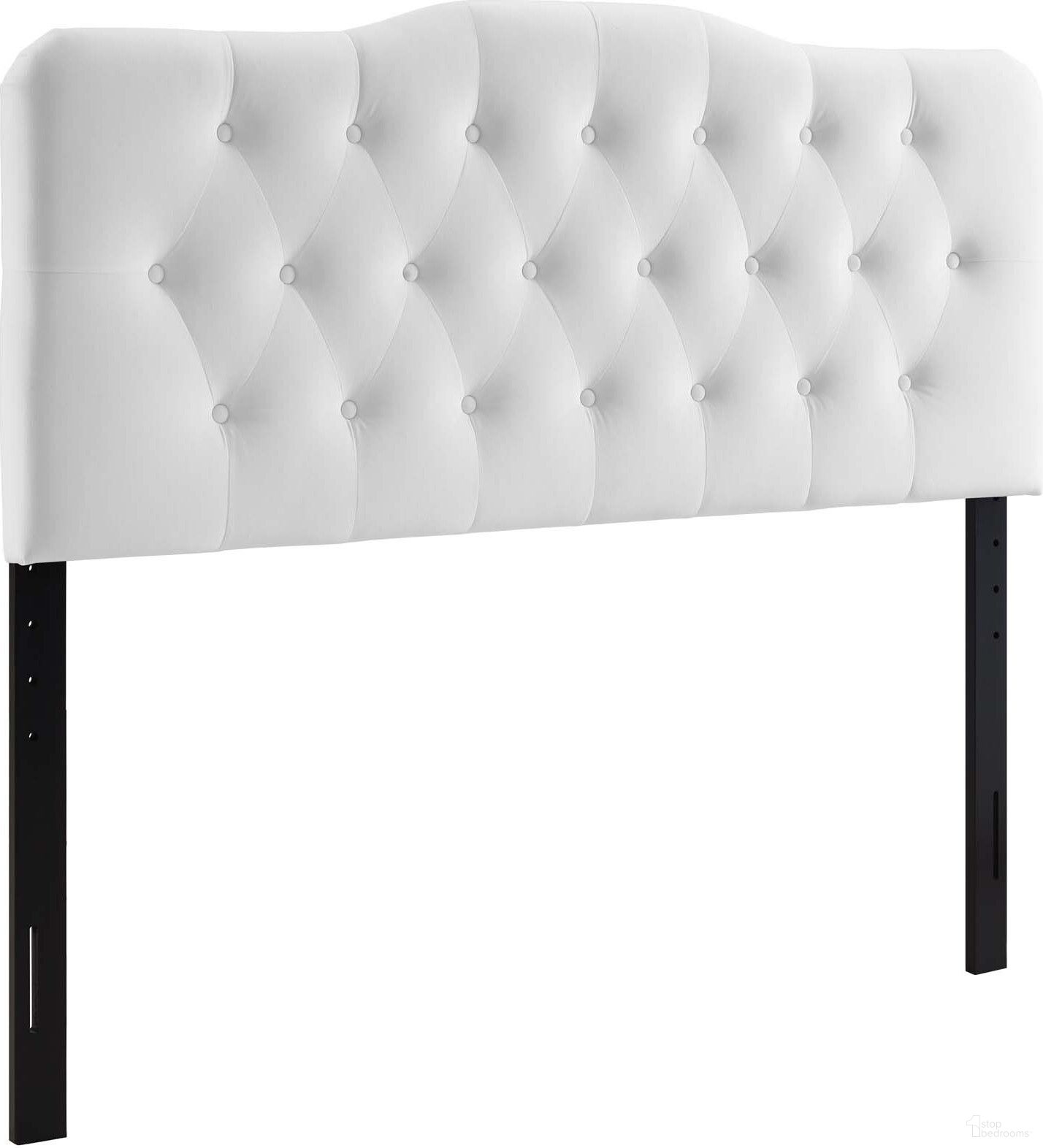 Annabel White Full Diamond Tufted Performance Velvet Headboard