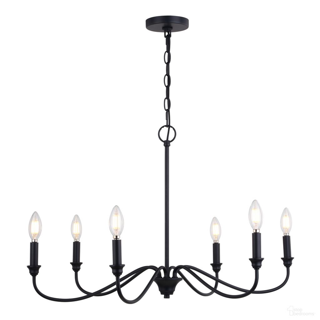 Annabelle 30 Inch 6 Light Chandelier In Matte Black