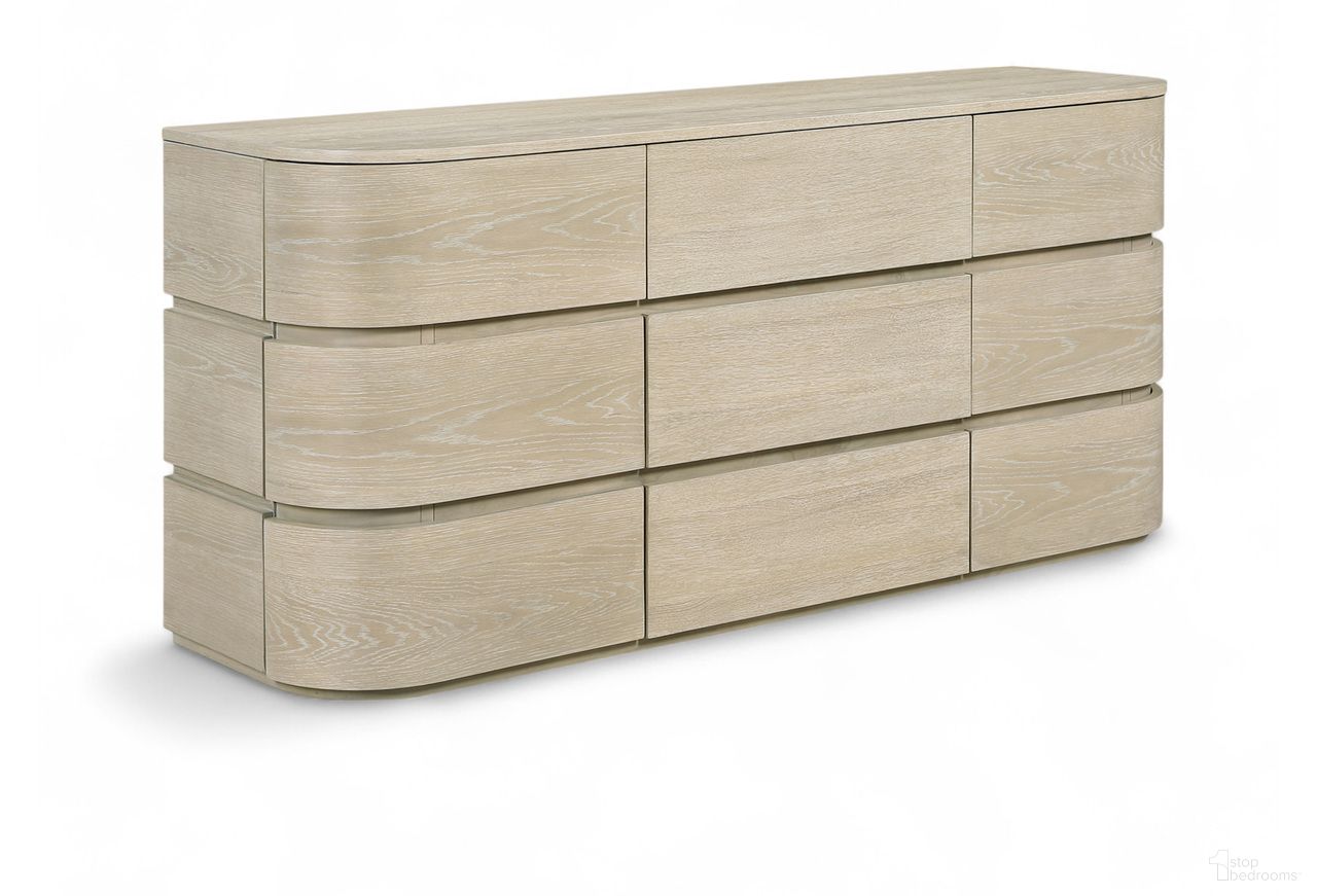 The appearance of Annalise Solid Wood Dresser In Natural designed by Meridian in the transitional interior design. This natural piece of furniture was selected by 1StopBedrooms from Annalise Collection to add a touch of cosiness and style into your home. Sku: 859Oak-D. Material: Rubberwood.
