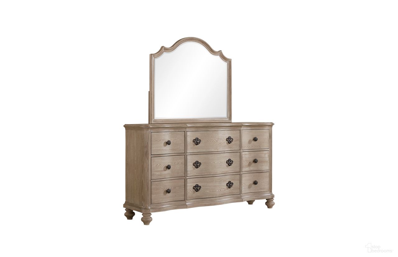 The appearance of Annecy Lake Bedroom Mirror in Sandstone designed by FD Home in the traditional interior design. This sandstone piece of furniture  was selected by 1StopBedrooms from Annecy Lake Collection to add a touch of cosiness and style into your home. Sku: 7321-06. Material: Poplar Solid.