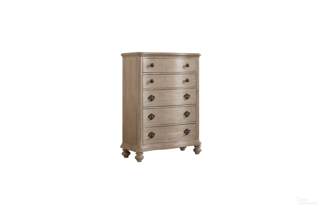 The appearance of Annecy Lake Drawer Chest in Sandstone designed by FD Home in the traditional interior design. This sandstone piece of furniture  was selected by 1StopBedrooms from Annecy Lake Collection to add a touch of cosiness and style into your home. Sku: 7321-11. Material: Poplar Solid.