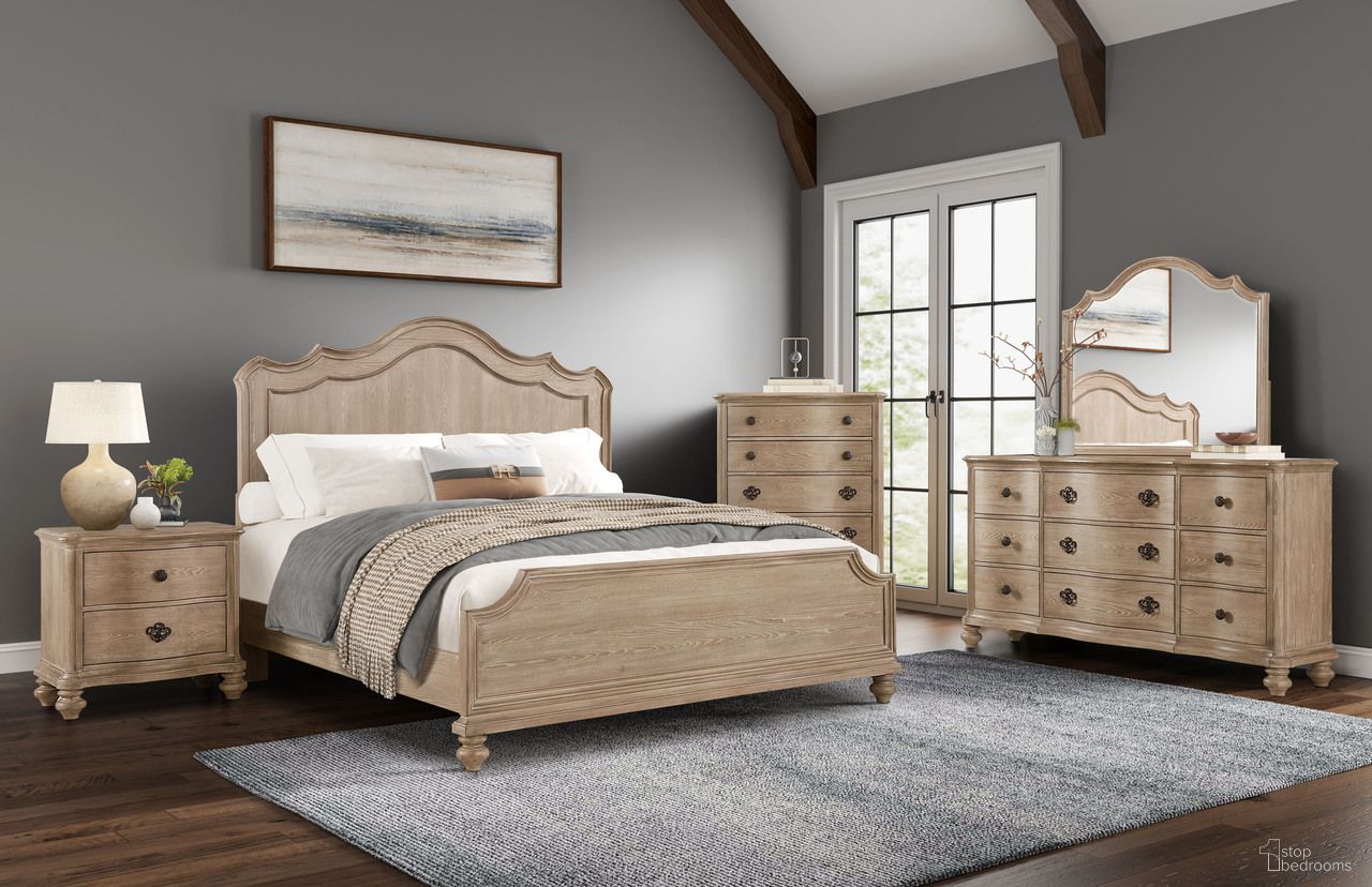 The appearance of Annecy Lake Panel Bedroom Set in Sandstone designed by FD Home in the traditional interior design. This sandstone piece of furniture was selected by 1StopBedrooms from Annecy Lake Collection to add a touch of cosiness and style into your home. Sku: 7321-13;7321-14;7321-08;7321-02. Bed Size: King. Material: Oak Veneer.