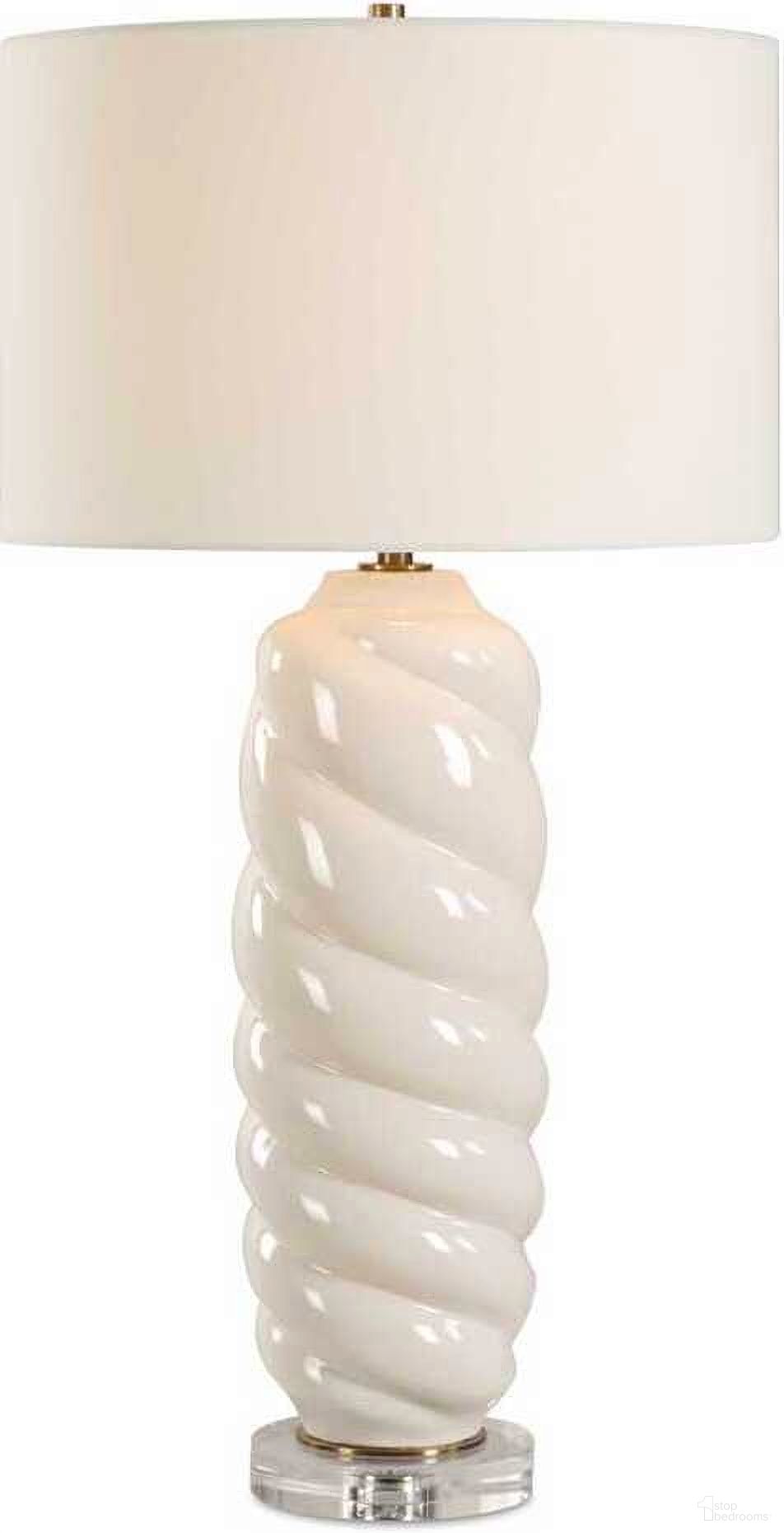Anneli Swirl Table Lamp In White