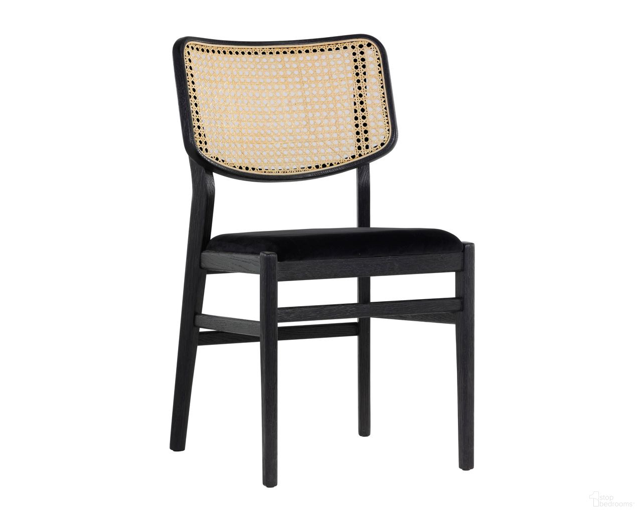 Annex Dining Chair Set of 2 In Abbington Black and Natural