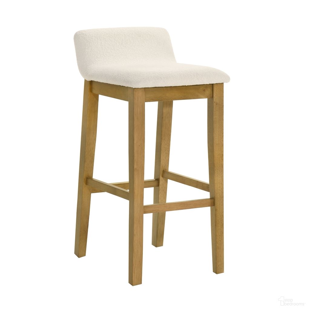 The appearance of Annikah Bar Height Bar Stool In Amber Glow and White designed by Armen Living in the modern / contemporary interior design. This amber glow and white piece of furniture was selected by 1StopBedrooms from Annikah Collection to add a touch of cosiness and style into your home. Sku: LCAKBAWHAG30. Material: Polyester.