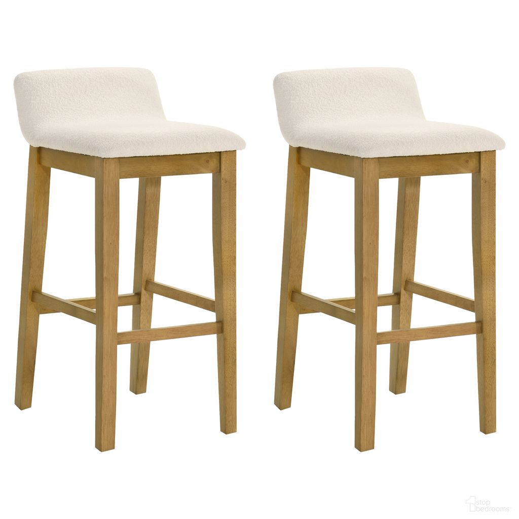 The appearance of Annikah Bar Height Bar Stool Set of 2 In Amber Glow and White designed by Armen Living in the modern / contemporary interior design. This amber glow and white piece of furniture  was selected by 1StopBedrooms from Annikah Collection to add a touch of cosiness and style into your home. Sku: LCAKBAWHAG30;LCAKBAWHAG30. Material: Polyester.