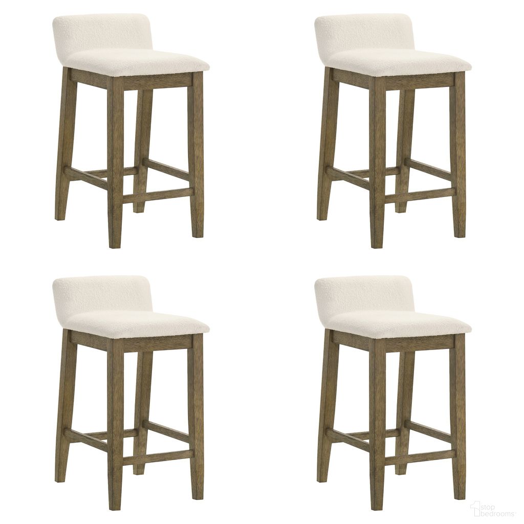 The appearance of Annikah Counter Height Bar Stool Set of 4 In Putty Brown and White designed by Armen Living in the modern / contemporary interior design. This putty brown and white piece of furniture was selected by 1StopBedrooms from Annikah Collection to add a touch of cosiness and style into your home. Sku: LCAKBAWHPB26;LCAKBAWHPB26;LCAKBAWHPB26;LCAKBAWHPB26. Material: Polyester.