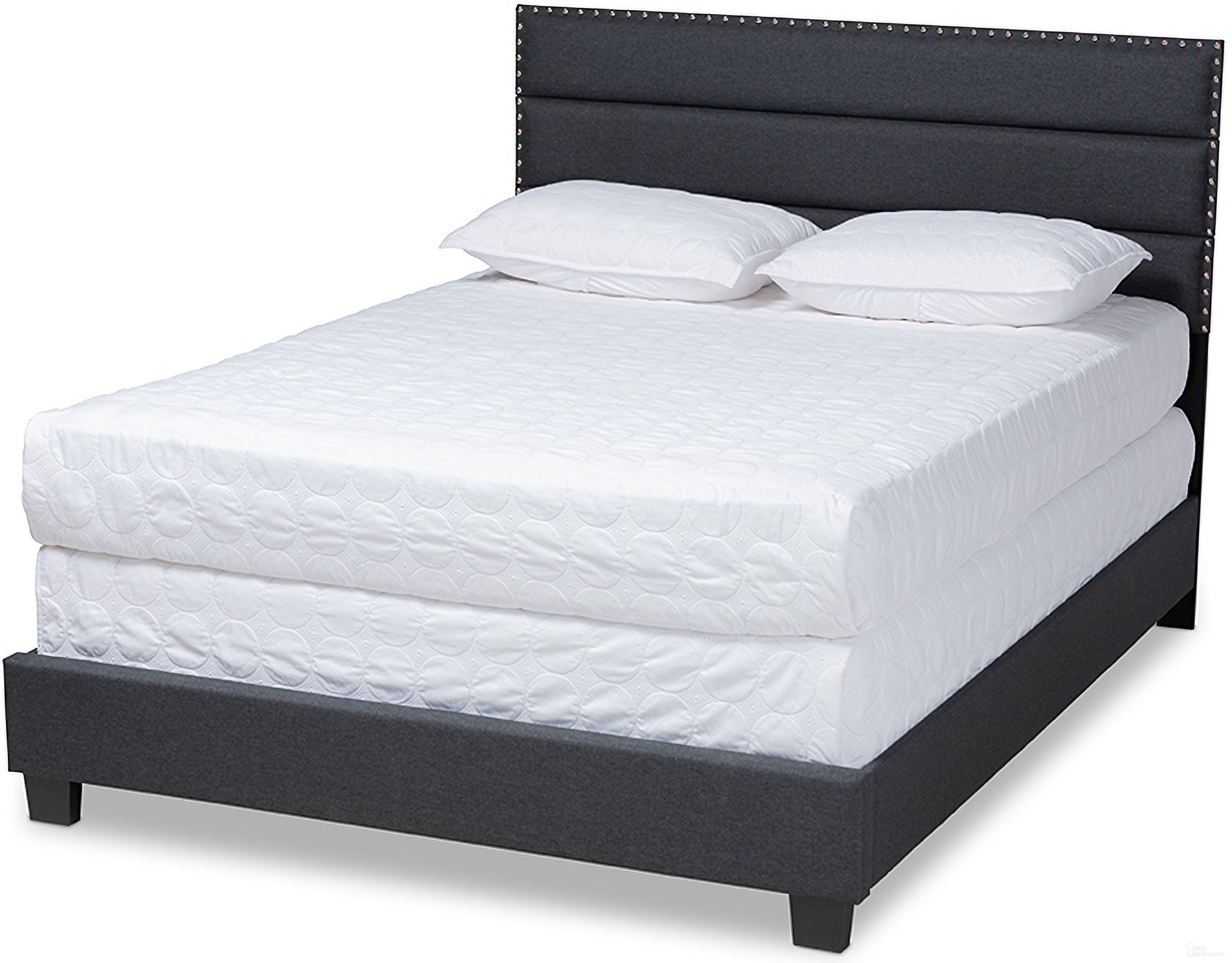 Ansa Modern And Contemporary Dark Grey Fabric Upholstered Full Size Bed