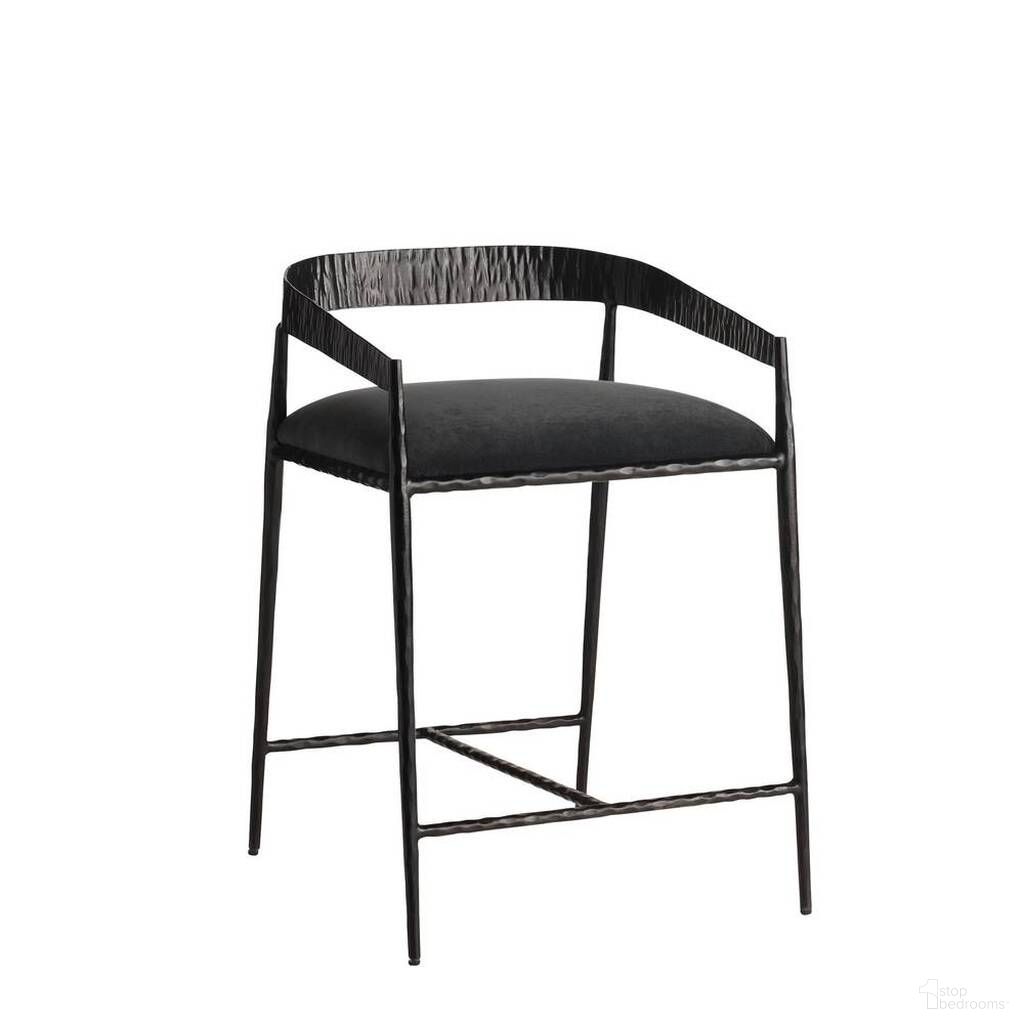The appearance of Ansel Counter Stool In Midnight Grey designed by Arteriors in the industrial interior design. This midnight grey piece of furniture was selected by 1StopBedrooms from Ansel Collection to add a touch of cosiness and style into your home. Sku: FSI21. Material: Velvet.