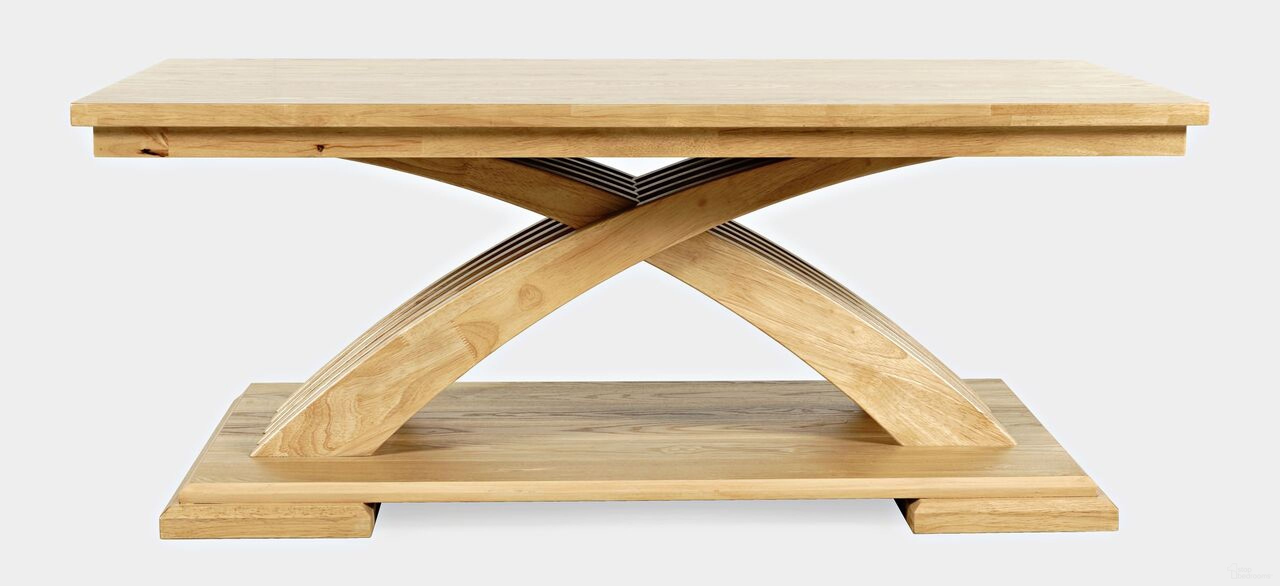 The appearance of Anthology 48 Inch Curved Base Coffee Table with Caster Wheels In Natural designed by Jofran in the modern / contemporary interior design. This natural piece of furniture  was selected by 1StopBedrooms from Anthology Collection to add a touch of cosiness and style into your home. Sku: 2092-1. Material: Plywood.