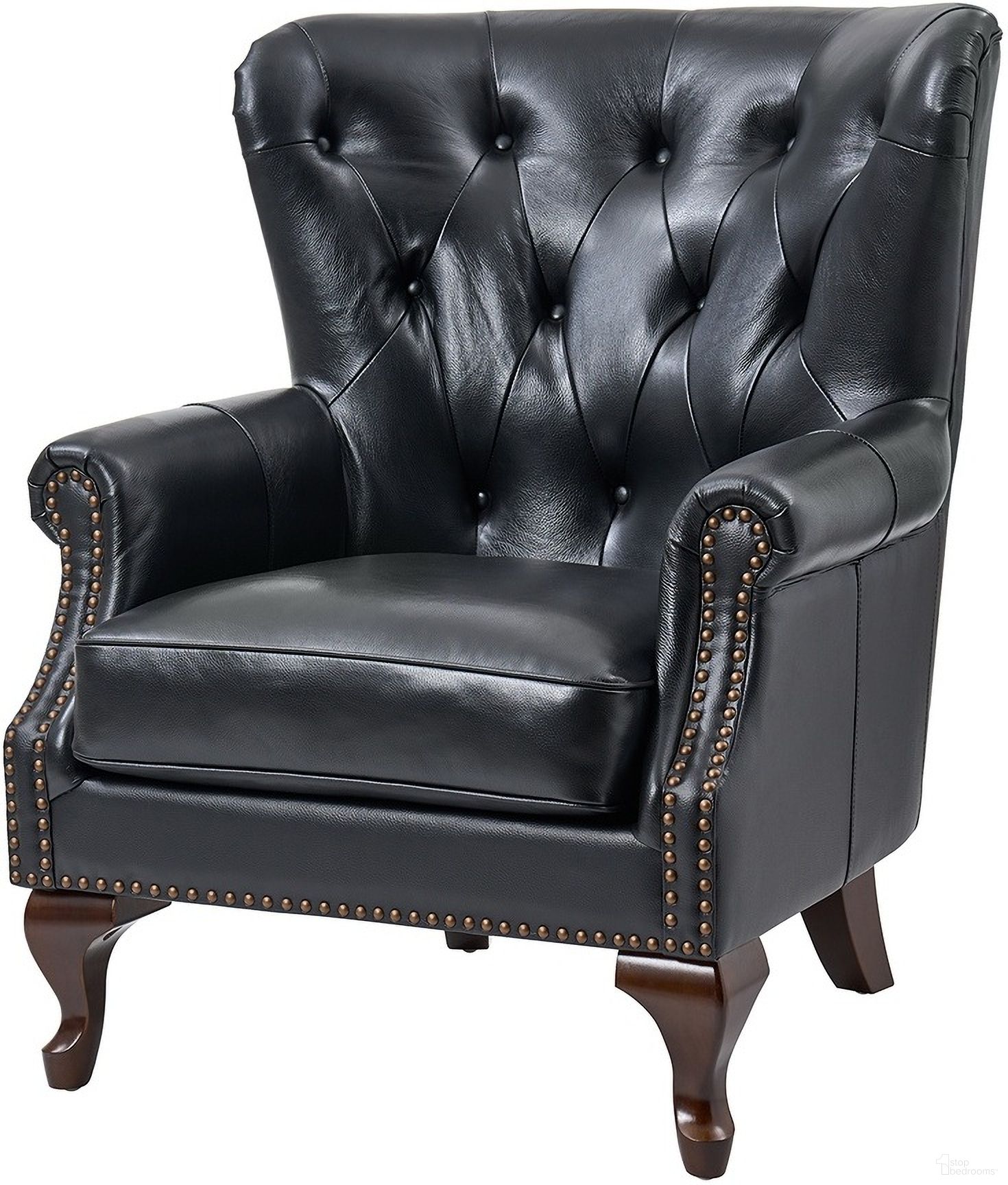 The appearance of Anthony Genuine Leather Armchair In Black designed by Karat Home in the modern / contemporary interior design. This black piece of furniture  was selected by 1StopBedrooms from Anthony Collection to add a touch of cosiness and style into your home. Sku: CHLB0970-BLK. Material: Genuine Leather.