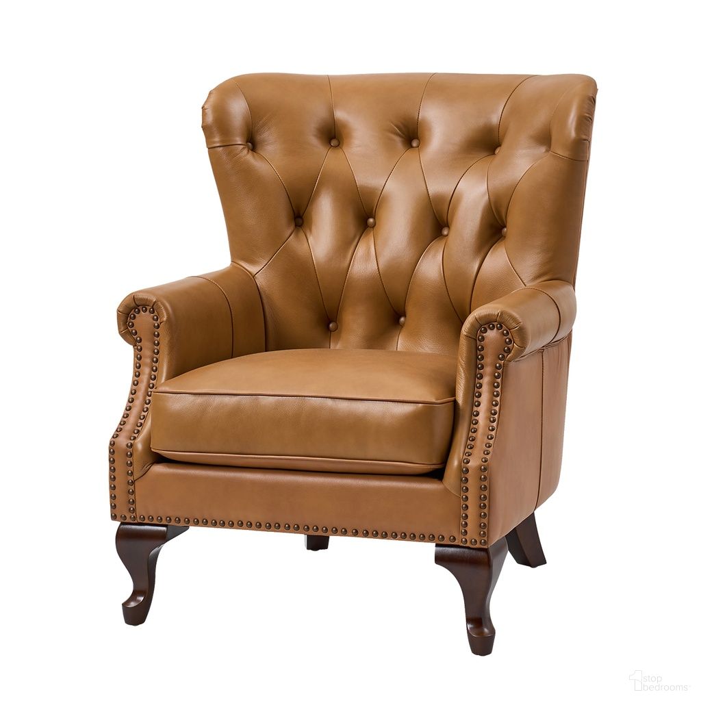 The appearance of Anthony Genuine Leather Armchair In Camel designed by Karat Home in the modern / contemporary interior design. This camel piece of furniture was selected by 1StopBedrooms from Anthony Collection to add a touch of cosiness and style into your home. Sku: CHLB0970-CML. Material: Genuine Leather.