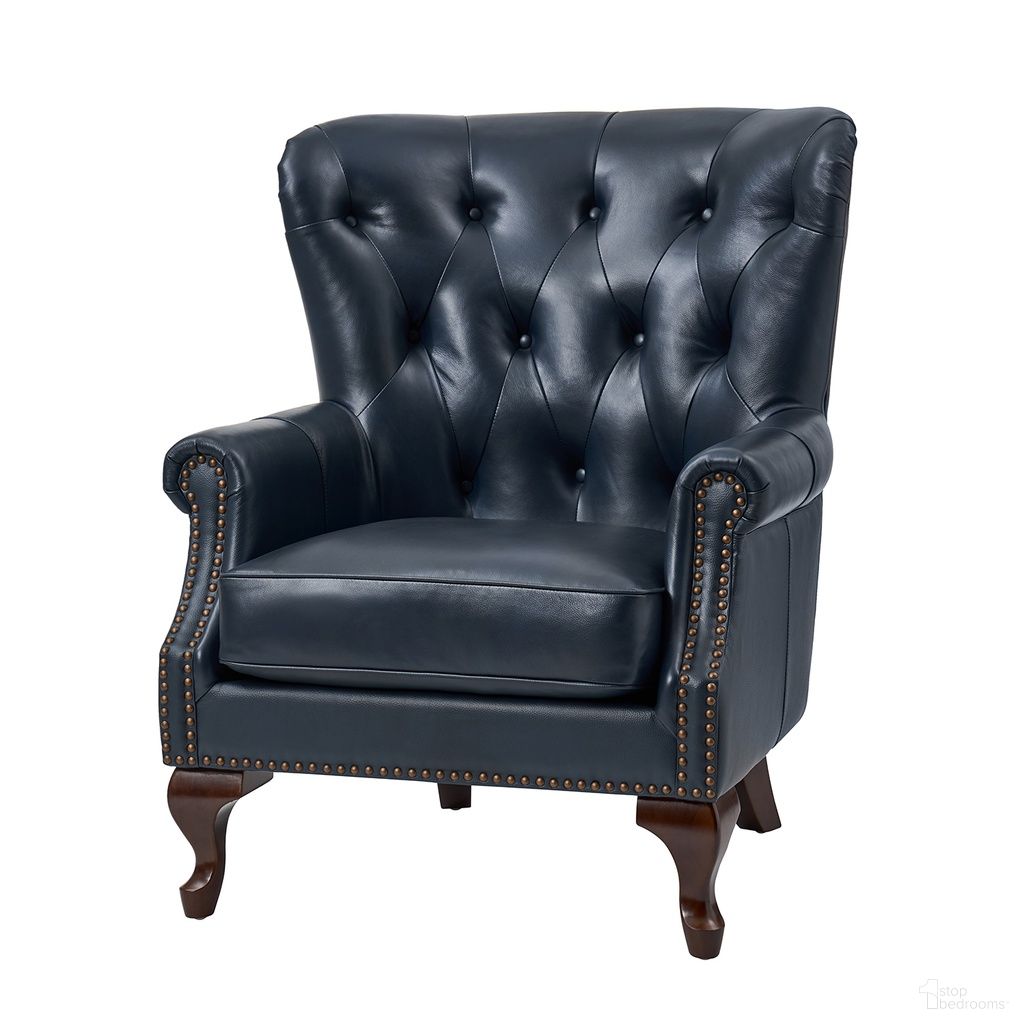 The appearance of Anthony Genuine Leather Armchair In Navy designed by Karat Home in the modern / contemporary interior design. This navy piece of furniture was selected by 1StopBedrooms from Anthony Collection to add a touch of cosiness and style into your home. Sku: CHLB0970-NAV. Material: Genuine Leather.