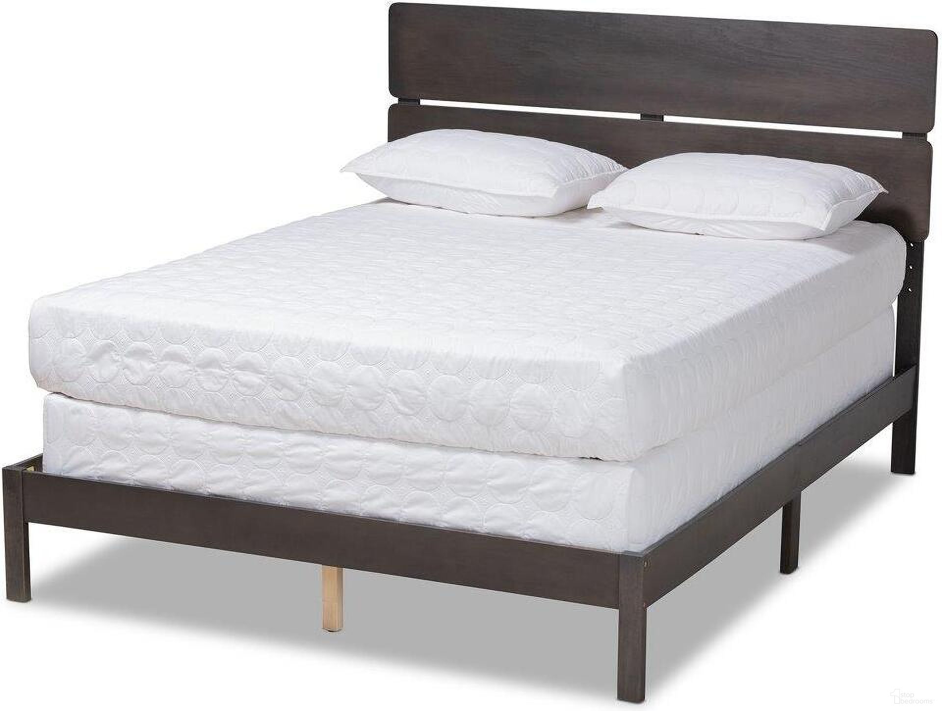 Anthony Modern and Contemporary Dark Grey Oak Finished Wood Queen Size Panel Bed