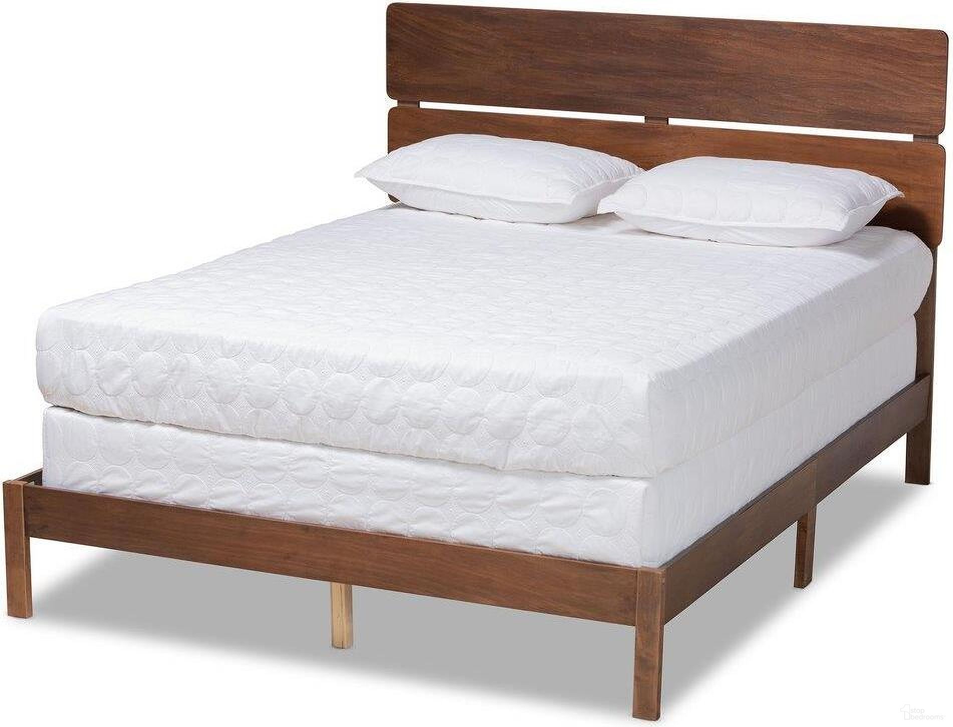 Anthony Modern and Contemporary Walnut Brown Finished Wood King Size Panel Bed