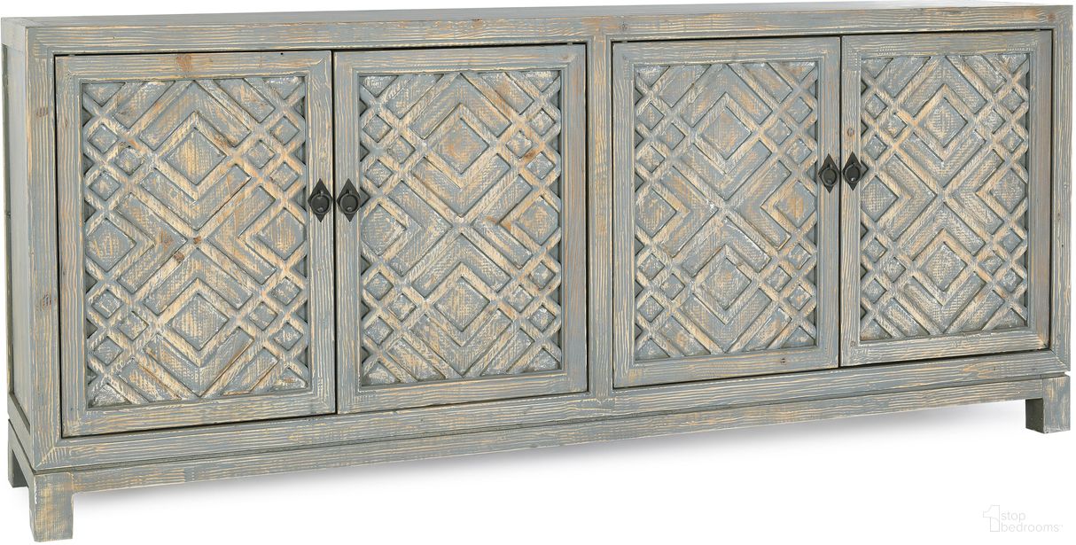 The appearance of Antigua 4 Door Sideboard In Antique Blue designed by Classic Home in the transitional interior design. This antique blue piece of furniture was selected by 1StopBedrooms from Antigua Collection to add a touch of cosiness and style into your home. Sku: 52003883. Material: Reclaimed Pine.