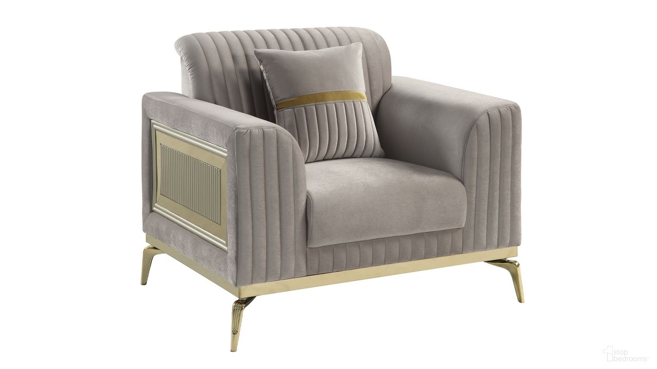 Antigua Chair In Taupe and Gold