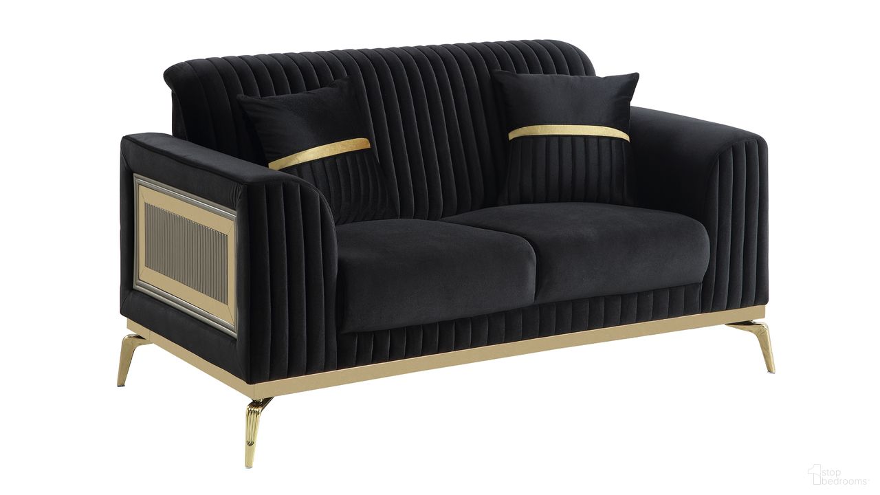 Antigua Loveseat In Black and Gold