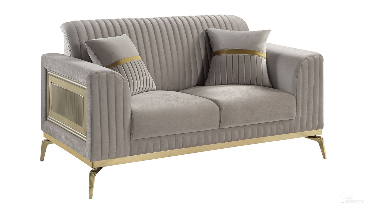 Antigua Loveseat In Taupe and Gold