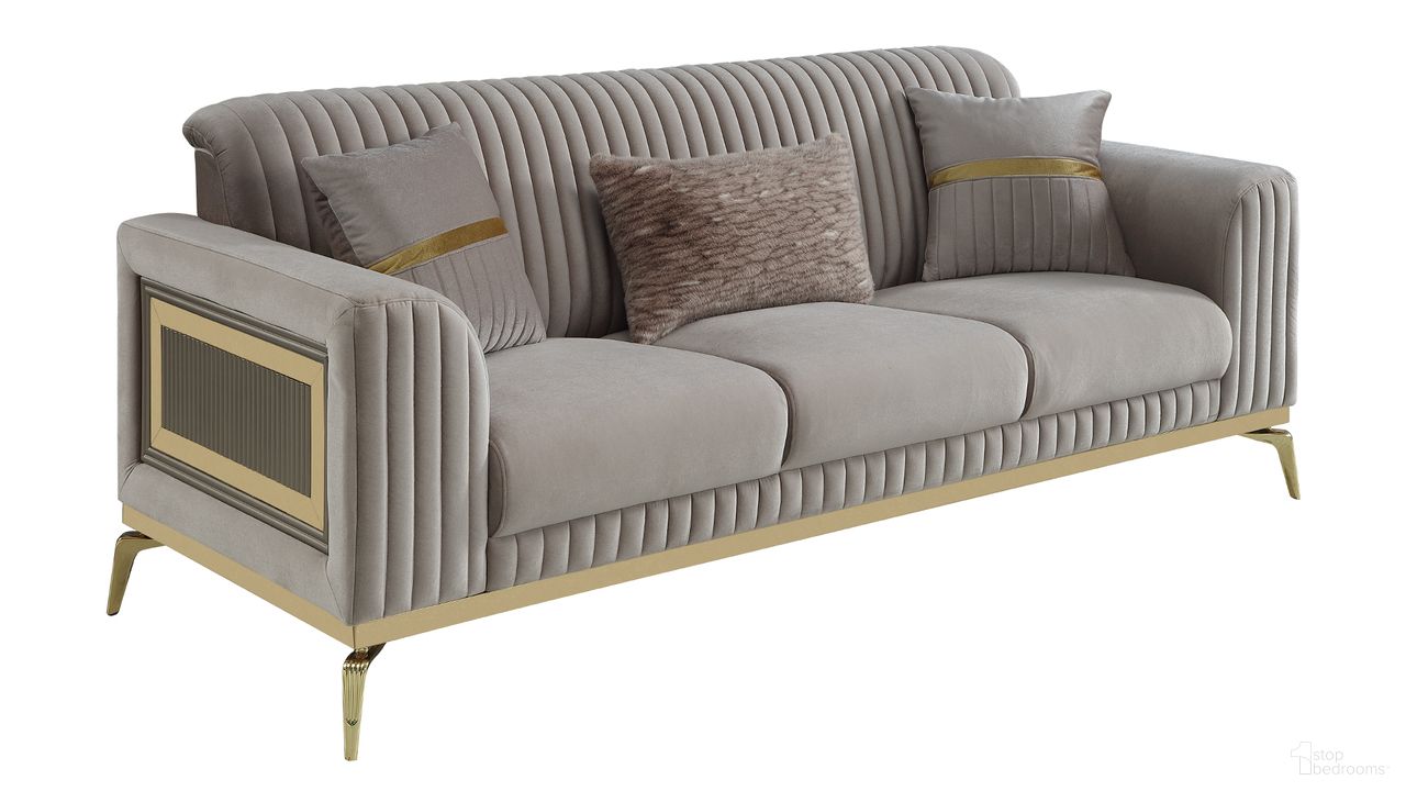 Antigua Sofa In Taupe and Gold