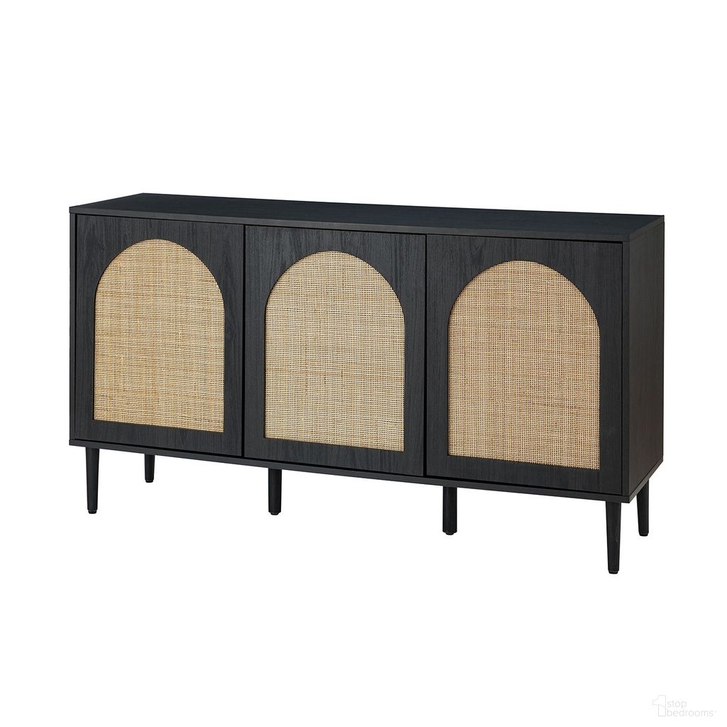 The appearance of Antiope Sideboard In Black designed by Karat Home in the modern / contemporary interior design. This black piece of furniture was selected by 1StopBedrooms from Antiope Collection to add a touch of cosiness and style into your home. Sku: TVSBSD0505-BLACK. Material: Engineered Wood.