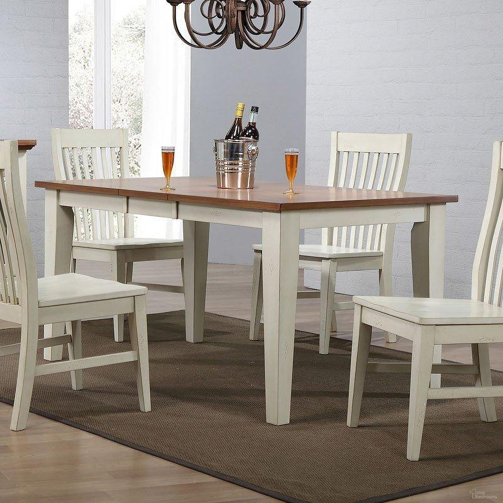 The appearance of Antique White Leg Table designed by ECI in the transitional interior design. This antique white piece of furniture  was selected by 1StopBedrooms from Choices Collection to add a touch of cosiness and style into your home. Sku: 0733-20-T. Table Base Style: Legs. Material: Wood. Table Top Shape: Rectangular. Size: 48" x 36".