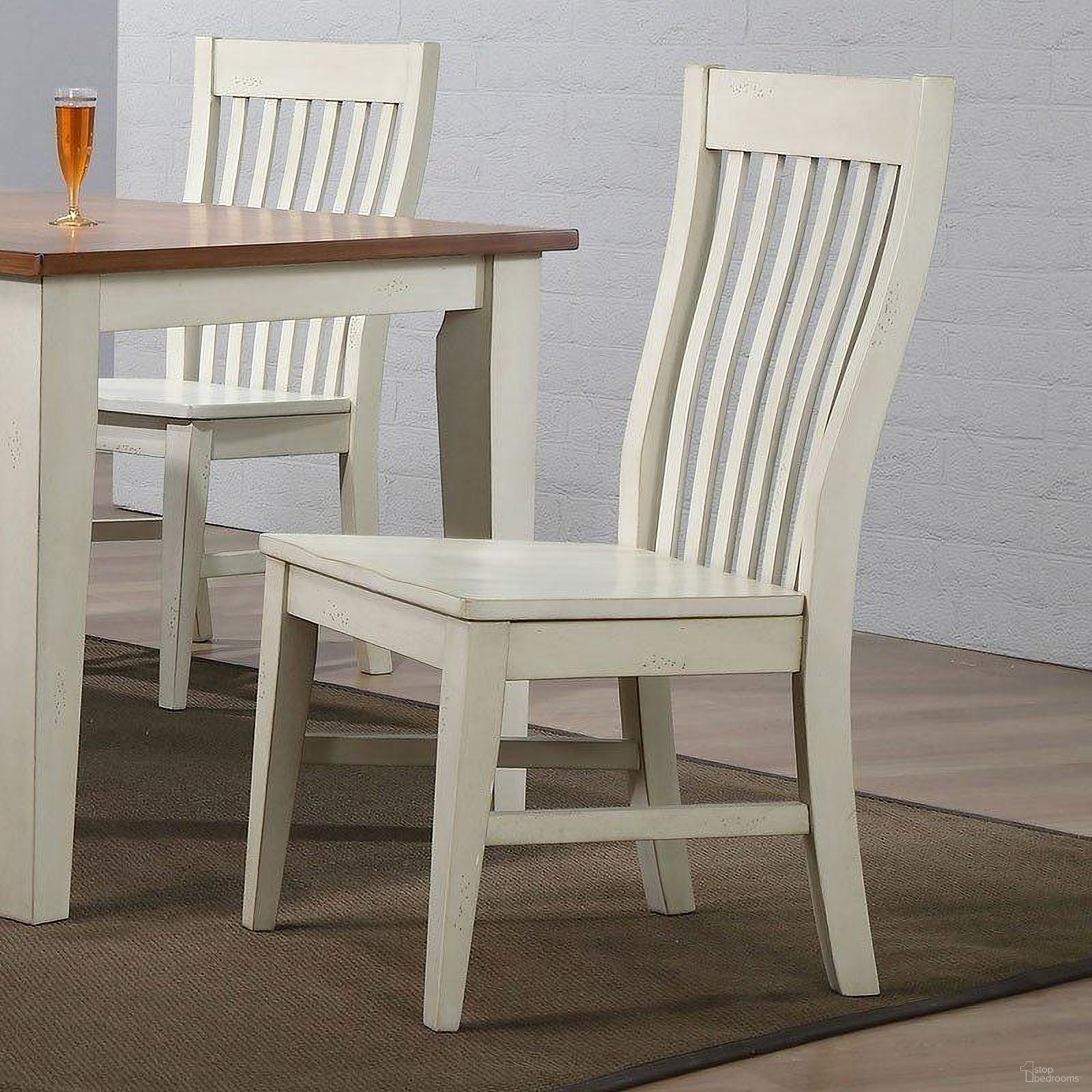 Antique White Mission Back Side Chair Set of 2