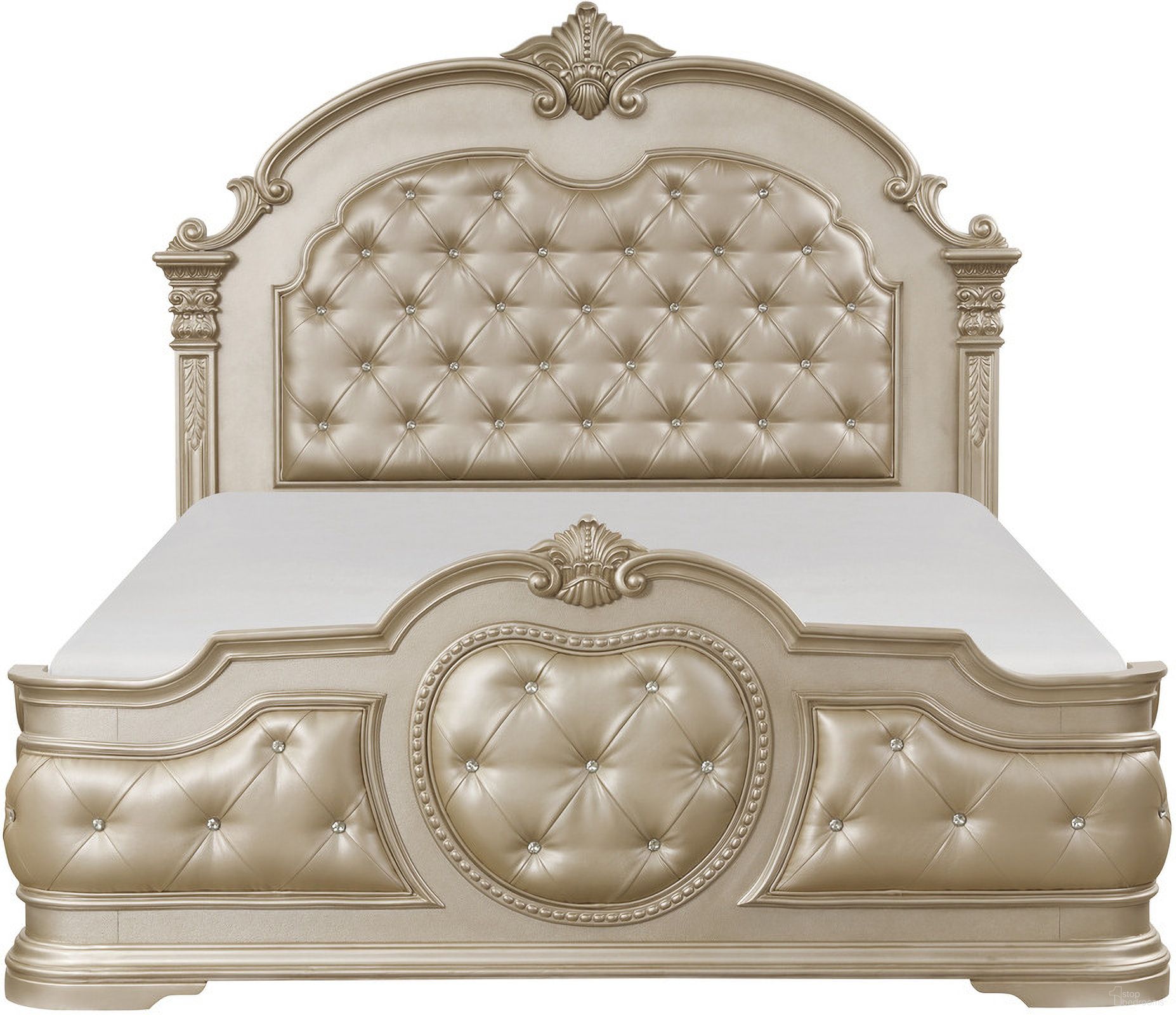 Antoinetta Queen Bed In Gold and Silver