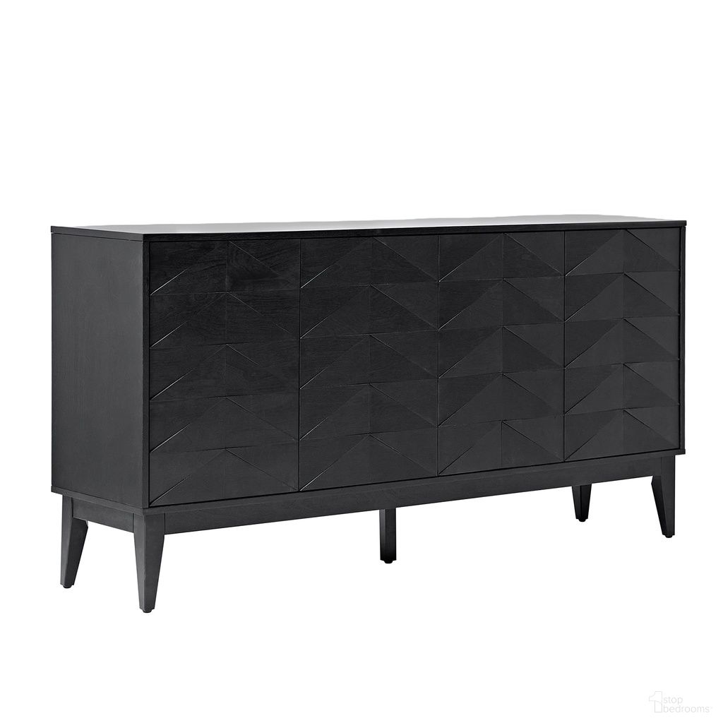 The appearance of Anton 4 Door Sideboard In Black designed by Karat Home in the modern / contemporary interior design. This black piece of furniture was selected by 1StopBedrooms from Anton Collection to add a touch of cosiness and style into your home. Sku: SBSD0911-BLK. Material: Engineered Wood.