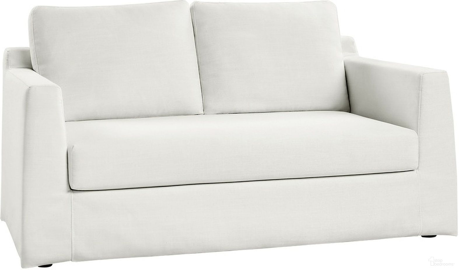 The appearance of Anton 60" Slipcovered Sofa In White designed by Karat Home in the modern / contemporary interior design. This white piece of furniture was selected by 1StopBedrooms from Anton Collection to add a touch of cosiness and style into your home. Sku: SFAY1137-WTE. Material: Linen Blend Fabric.