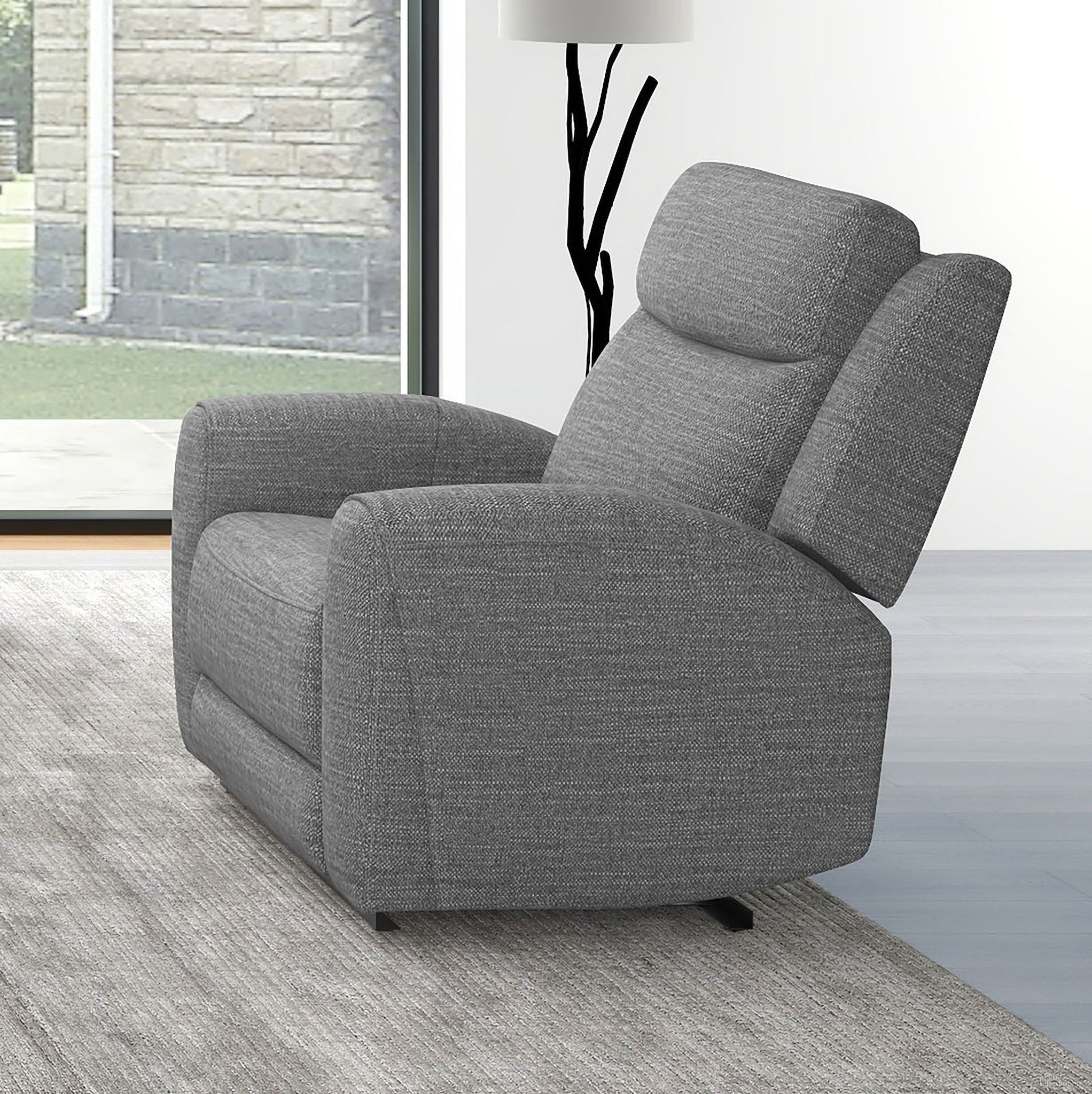 The appearance of Antonius Recliner In Gray designed by Furniture of America in the modern / contemporary interior design. This gray piece of furniture  was selected by 1StopBedrooms from Antonius Collection to add a touch of cosiness and style into your home. Sku: CM9985GY-CH-M. Material: Fabric.