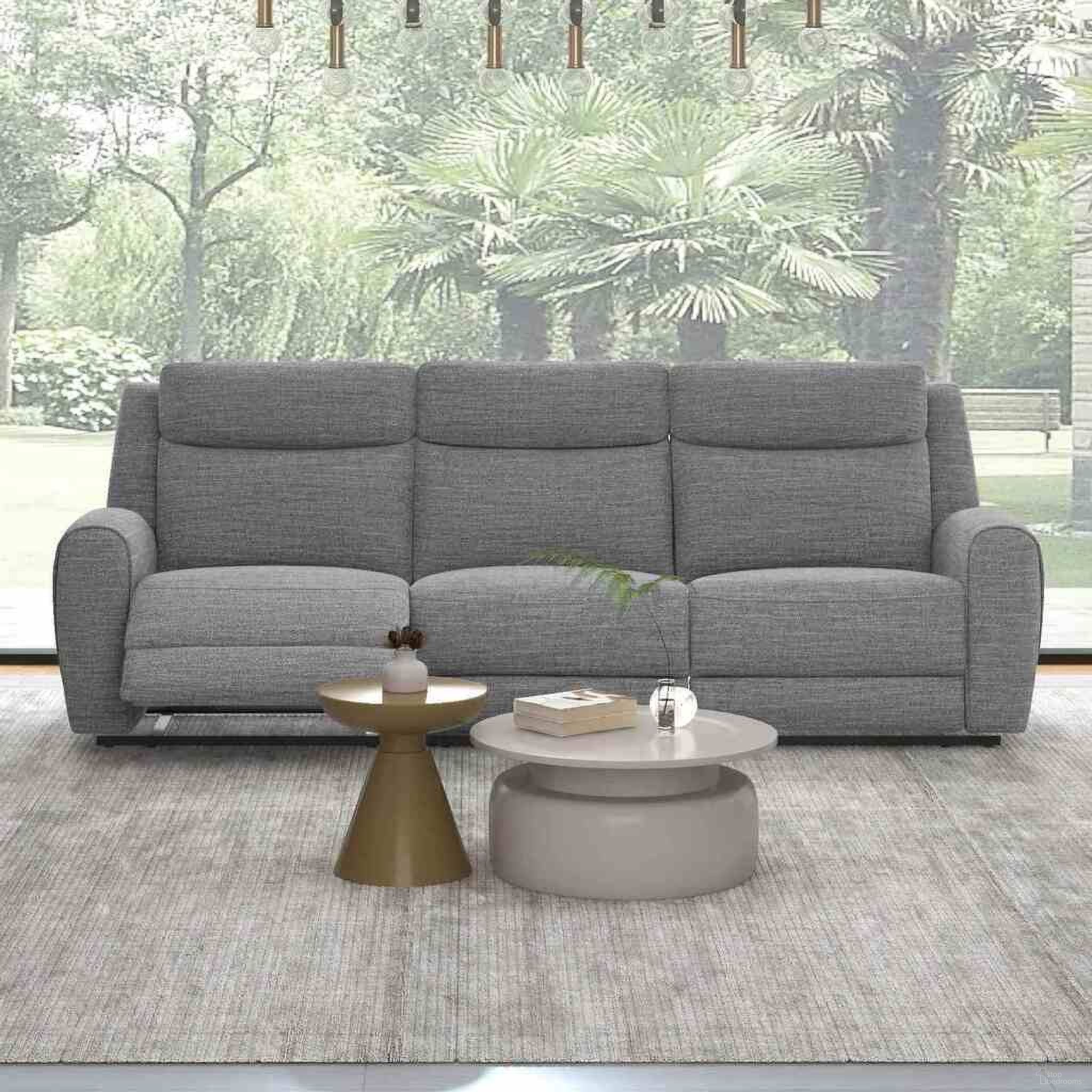 The appearance of Antonius Sofa In Gray designed by Furniture of America in the modern / contemporary interior design. This gray piece of furniture  was selected by 1StopBedrooms from Antonius Collection to add a touch of cosiness and style into your home. Sku: CM9985GY-SF-M. Material: Fabric.