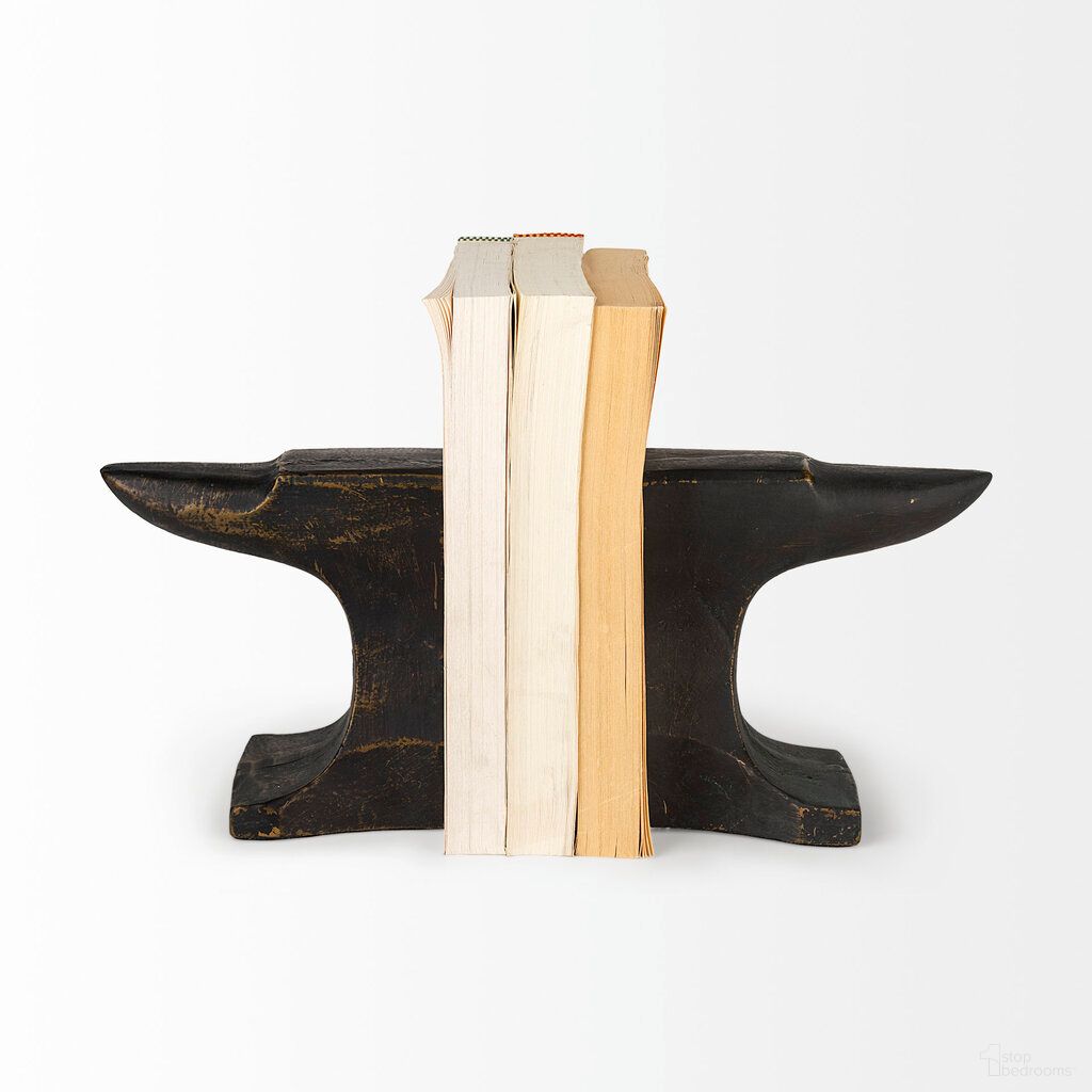 Anvilia Accents Anvil Shaped Bookends Set of 2 In Black