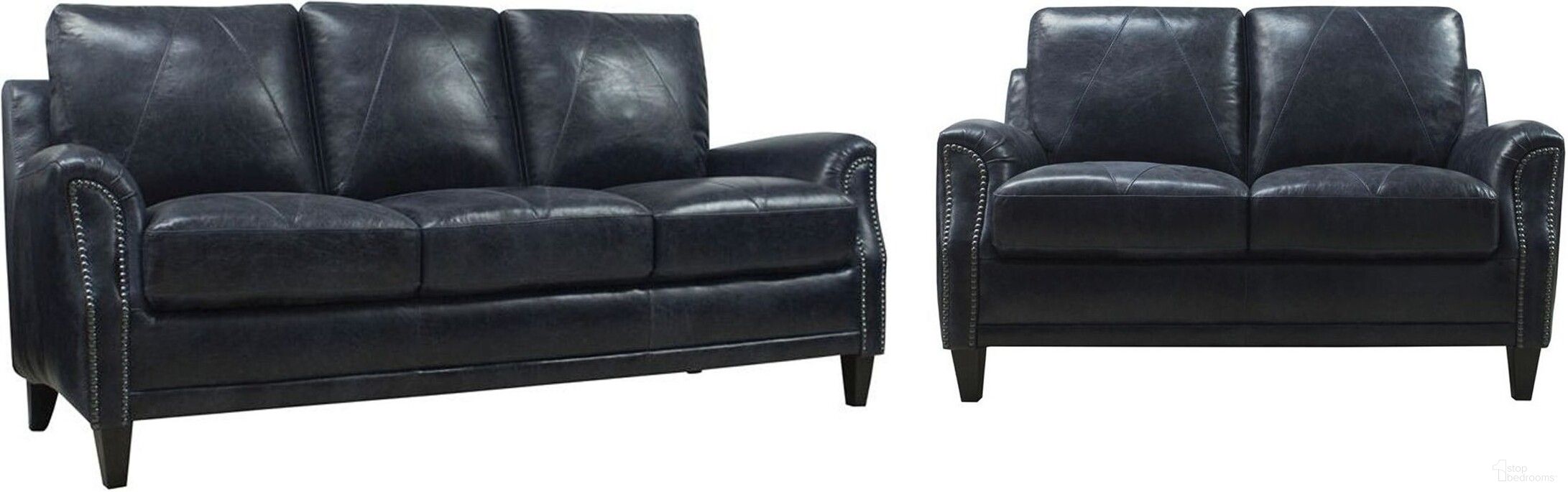 The appearance of Anya Leather Living Room Set (Midnight Blue) designed by Luke Leather in the traditional interior design. This midnight blue piece of furniture  was selected by 1StopBedrooms from Anya Collection to add a touch of cosiness and style into your home. Sku: Anya-S-Mid Blue;Anya-L-Mid Blue. Material: Leather.
