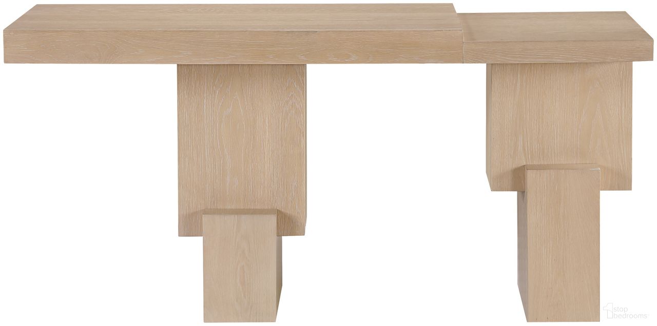 Anzio Oak Veneer and Solid Wood Console Table In Natural and Painted Natural