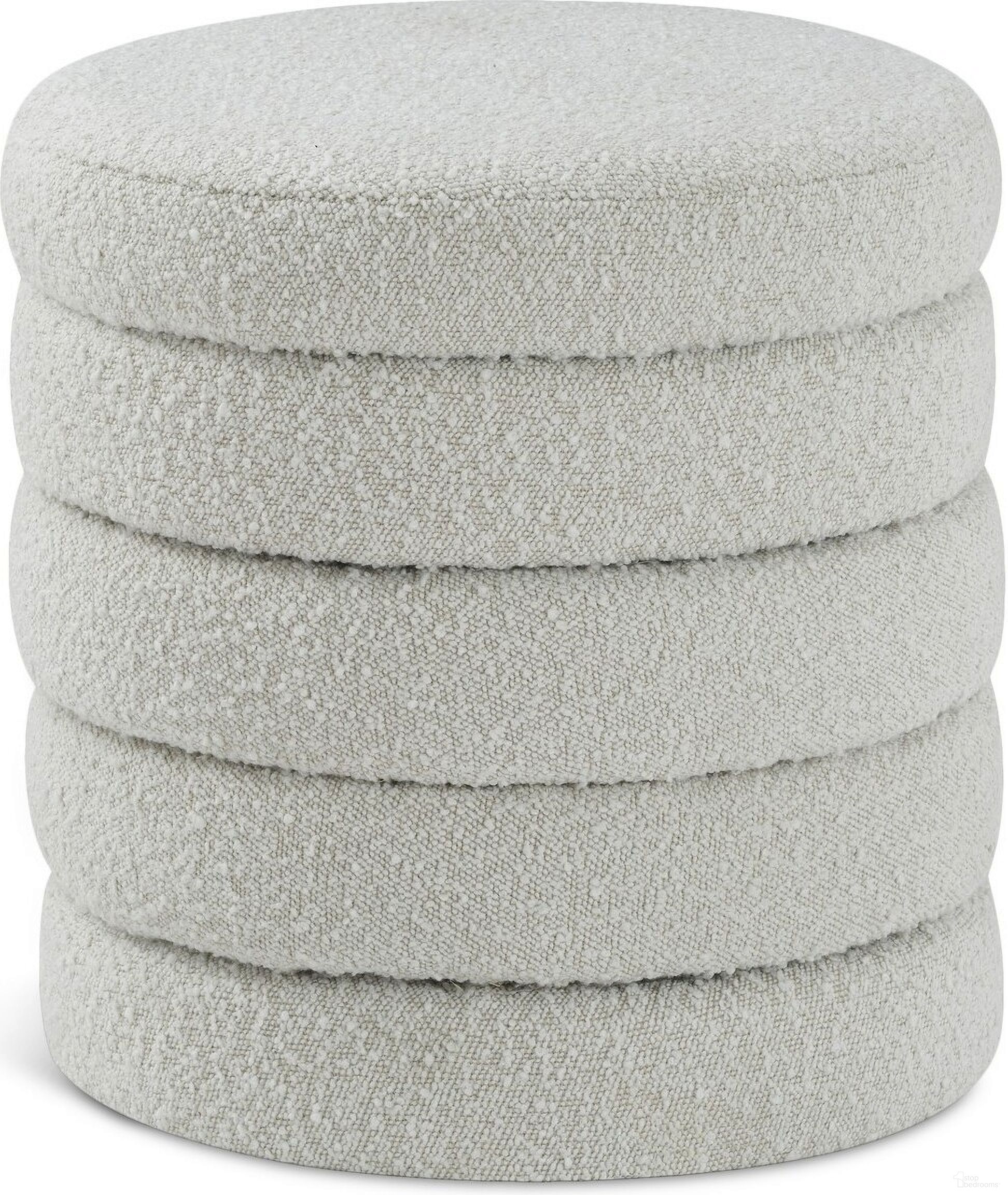 The appearance of Aphia Boucle Fabric Ottoman/Stool In Cream designed by Meridian in the modern / contemporary interior design. This cream piece of furniture was selected by 1StopBedrooms from Aphia Collection to add a touch of cosiness and style into your home. Sku: 153Cream. Material: Wood.