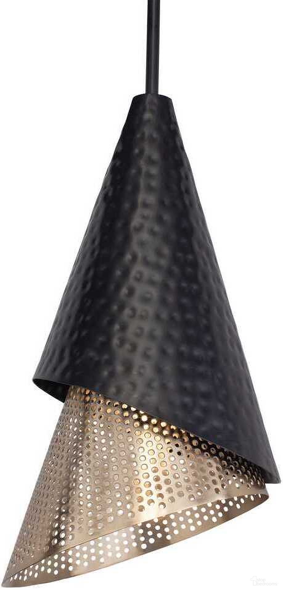 The appearance of Apollo 1 Light Mini Pendant In Black and Gold designed by Uttermost in the industrial interior design. This black and gold piece of furniture  was selected by 1StopBedrooms from Apollo Collection to add a touch of cosiness and style into your home. Sku: 21624. Material: Steel.