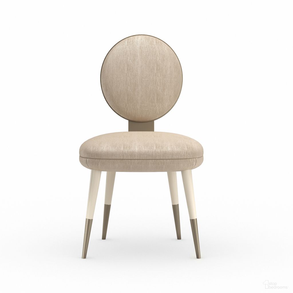 The appearance of Apollo Side Chair In Cream designed by Caracole in the transitional interior design. This cream piece of furniture  was selected by 1StopBedrooms from Apollo Collection to add a touch of cosiness and style into your home. Sku: CLA-024-284. Material: Metal. Chair Type: Side Chair.