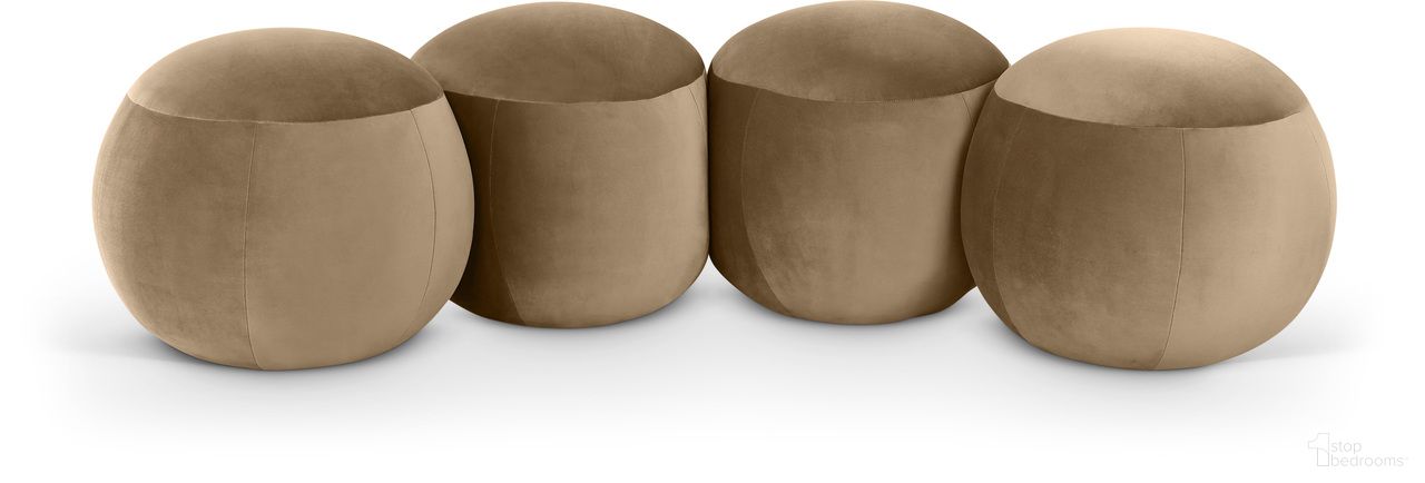 The appearance of Apollo Velvet Upholstered Bench In Beige designed by Meridian in the modern / contemporary interior design. This beige piece of furniture was selected by 1StopBedrooms from Apollo Collection to add a touch of cosiness and style into your home. Sku: 22094Beige. Material: Velvet.