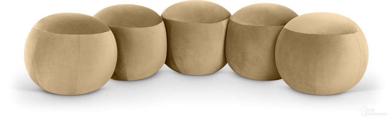 Apollo Velvet Upholstered Bench In Camel