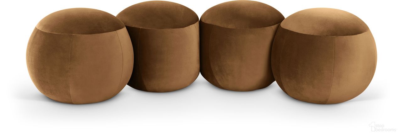 The appearance of Apollo Velvet Upholstered Bench In Saddle designed by Meridian in the modern / contemporary interior design. This saddle piece of furniture was selected by 1StopBedrooms from Apollo Collection to add a touch of cosiness and style into your home. Sku: 22094Saddle. Material: Velvet.