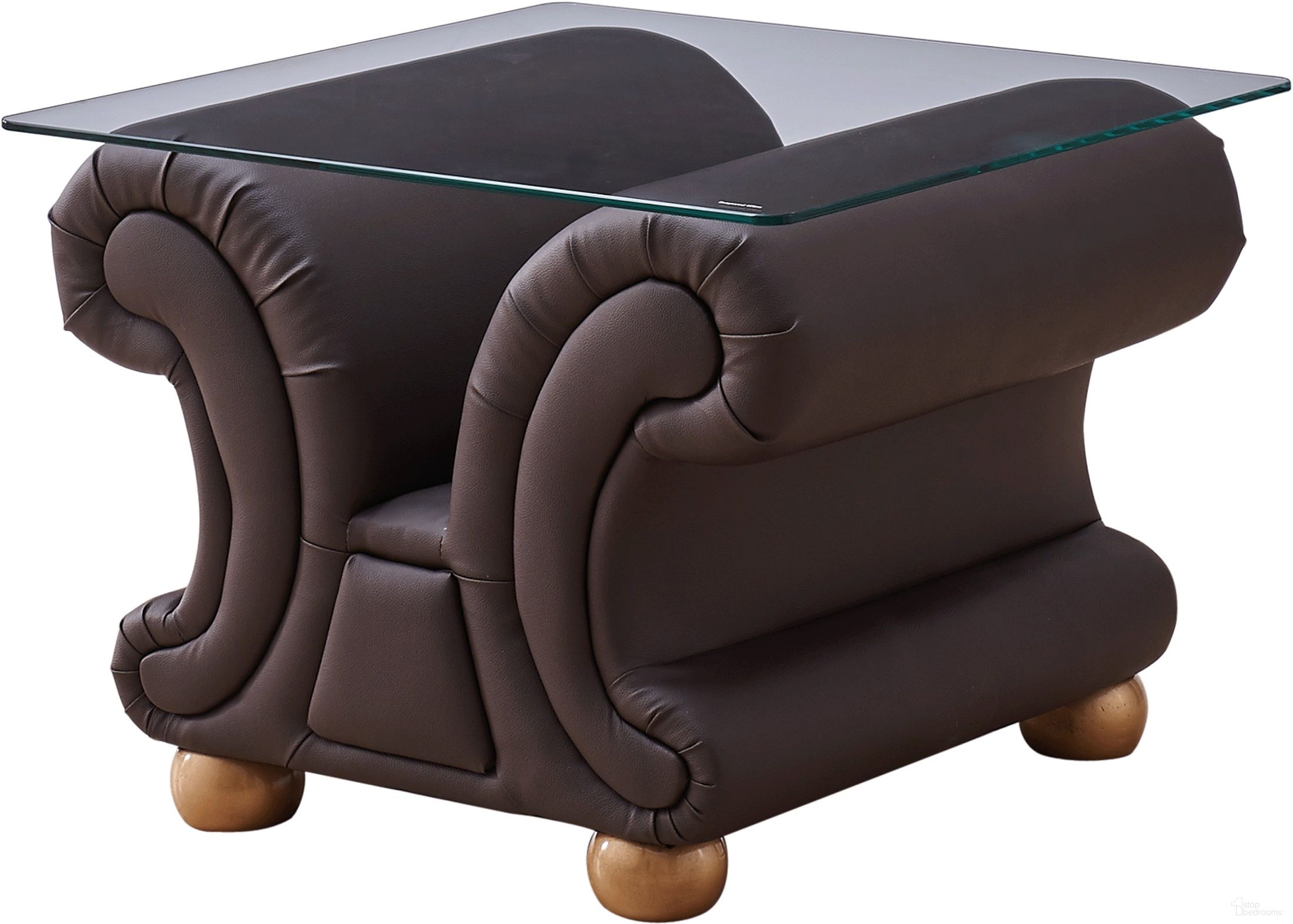 The appearance of Apolo End Table (Brown) designed by ESF in the traditional interior design. This brown piece of furniture was selected by 1StopBedrooms from Apolo Collection to add a touch of cosiness and style into your home. Sku: APOLOENDTABLEBROWN. Material: Leather.