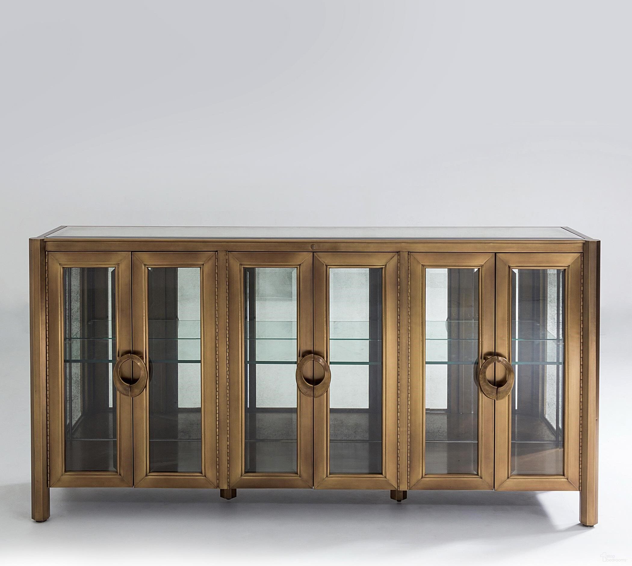 The appearance of Apothecary Console Cabinet In Bronze designed by Global Views in the modern / contemporary interior design. This bronze piece of furniture  was selected by 1StopBedrooms from Apothecary Collection to add a touch of cosiness and style into your home. Sku: 2576. Material: Glass.