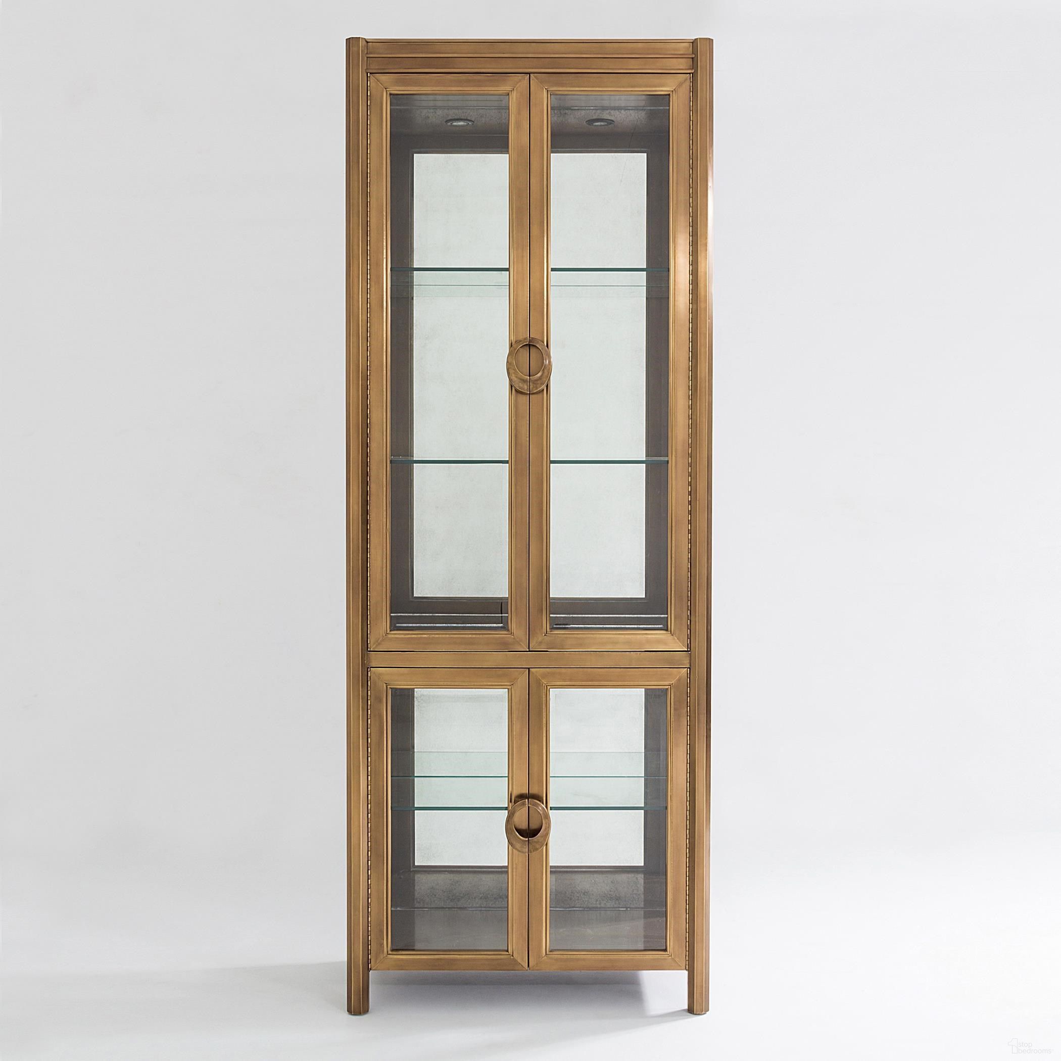 The appearance of Apothecary Vitrine In Bronze designed by Global Views in the modern / contemporary interior design. This bronze piece of furniture was selected by 1StopBedrooms from Apothecary Collection to add a touch of cosiness and style into your home. Sku: 2575. Material: Glass.