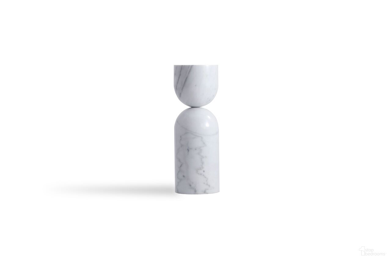Apothecary Tall End Table In White